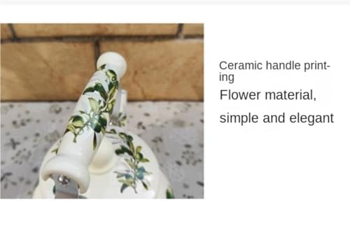 Bouilloire à thé sifflante en émail au décor floral pour plaque de cuisson - 6