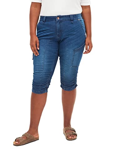 Zizzi Damen Capri Jeans 3/4 Caprihose mit Stretch Hose Große Größen...