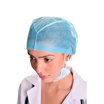 MEDIBLUE Non Woven Disposable Surgical Cap (Surgeon Cap 100 pcs, Color-Blue) for Unisex
