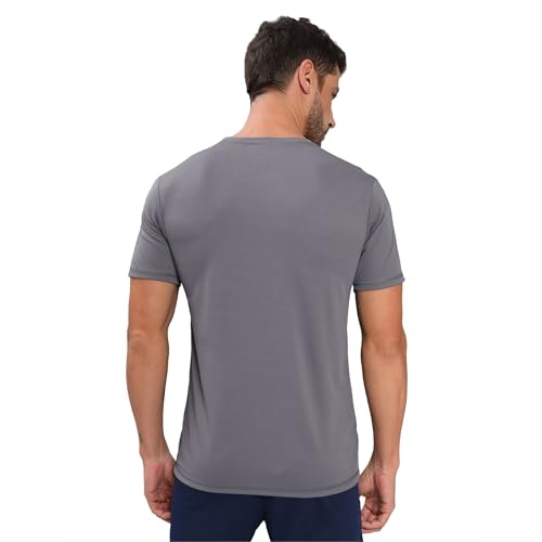 Image of TECHNOSPORT Men's Slim Fit Polyester Activewear Sports T-Shirt with Moisture-Wicking Comfort for Workout, Running & Gym