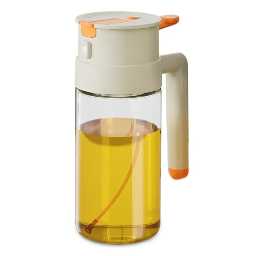 komforbaa 650 ml rozpylacz do oleju do gotowania, 2 w 1, szklany spryskiwacz do oliwy z oliwek, klasy spożywczej, butelka z rozpylaczem premium do sałatki, smażenia, grillowania 2026, ulepszona