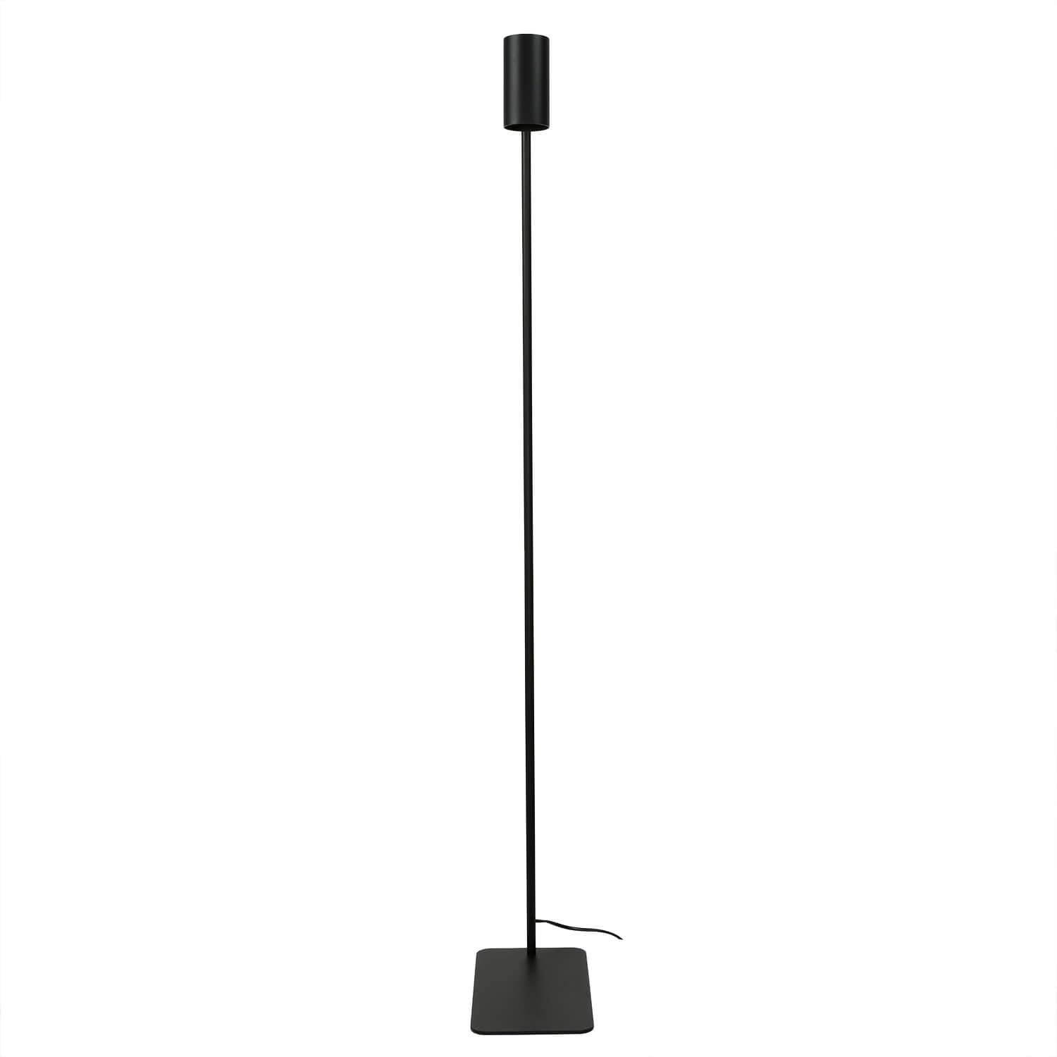 Licht-Erlebnisse Kleine Stehlampe Wohnzimmer, Schwarz, Metall, Steh Leselampe, Spot, schwenkbar, Kabelschalter, GU10, minimalistisch, Schlafzimmer, Leseleuchte