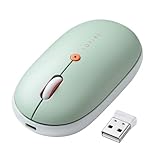 サンワダイレクト ワイヤレスマウス USB-A Bluetooth 無線 薄型 静音 充電式 Type-C 高速充電 軽量 持ち運び マウス ワイヤレス ブルーグリーン 400-MAWBT177BL