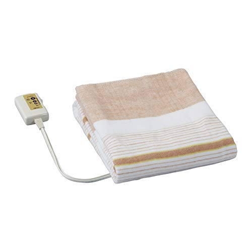広電(KODEN) 電気毛布 敷き 130×80cm ブラウン ボーダー柄 洗える ダニ退治 省エネ スライド温度調節 VWS401-B