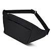 Bumbag Water Resistant Bumbags for Women Men Ladies Hands Free Bum Bag Large Capacity Waist Fanny Pack Daypack for Outdoor Sport Travel (Plain Black)