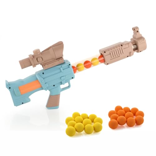 Image of Aditi Toys Space Explorer Pneumatic Gun Include 12 Orange & 12 Yellow Soft Foam Ball, for Indoor Outdoor Use Safe for Boys Girls, Above 5+ Age, BIS Approved