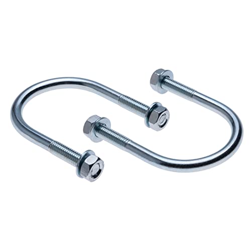 M6 U-bolt with Nuts and Washers, U Shape Round Fasteners for 17.2mm (3/8" inch) Diameter Pipe - Image 3