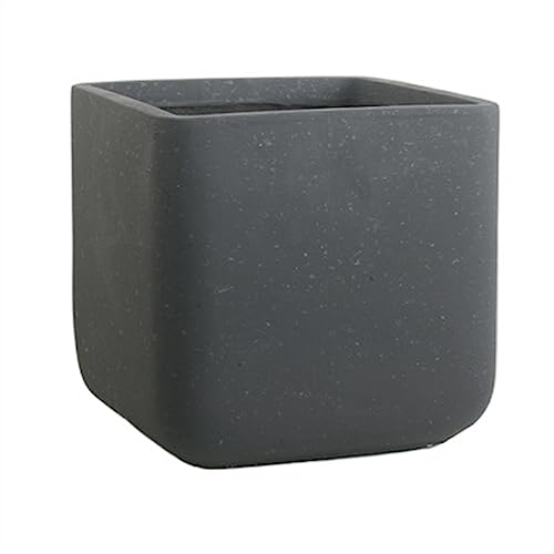 Maceta Macetas cuadradas con esquinas redondeadas, macetas con patrón multipunto, suelo grande, plantas verdes simples de Color sólido, macetas for floricultura Jardinera Macetero ( Color : Negro , Si