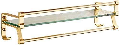 ZDJZMGZ Storage Shelf Wall-Mounted Shower Caddy Glass Shelf for Bathroom Equipment with Towel Rack Bathroom Shelve 60 13