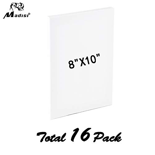 Madisi Stretched Canvas for Painting, 8x10, 16 Pack