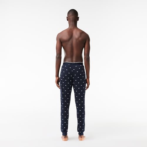 Lacoste Men's All Over Croc Print Pajama Pants, Navy Blue/White, Small3