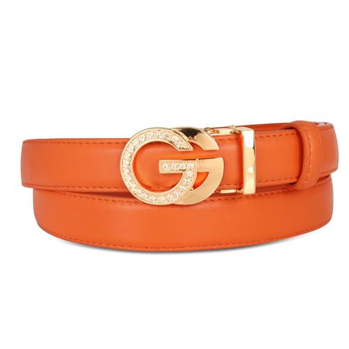 Image of Aurolran Women's Leather Belt with Buckle - Ideal for Dresses, Jeans, and Coats