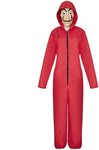 Hot La Casa De Papel Salvador Dali Mask Cosplay Costume Salvador Dali Clothes (Medium) Red