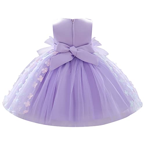 Robe à fleurs enfant violette tutu princesse de mariage 2 ans