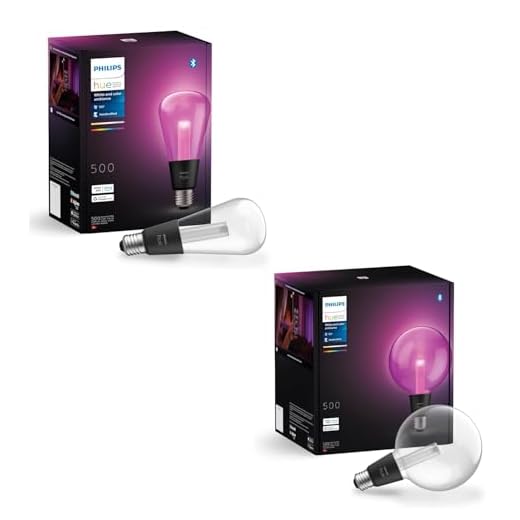 Philips Hue Lightguide Lot G125 Globe & ST72 Edison - Ampoules Connectées E27 White & Colour lumière blanche et couleur, compatible Bluetooth, contrôle vocal avec Alexa, Apple Home et Google Assistant