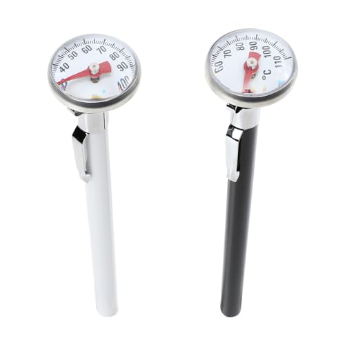 Ciieeo 2Pcs Milk Thermometer Accurate Water Temperature Thermometer for Coffee Tea and Milk Essential Tool for Steaming and Brewing Beverages