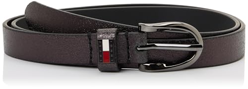 Image of Tommy Jeans Women's Tjw 2.0 Aw0Aw17917 Fixed Belt, Black (Black Metallic), 80