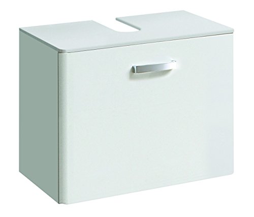 Preisvergleich Produktbild lifestyle4living Waschbeckenschrank in Weiß, Hochglanz / Badezimmerschrank mit 1 Auszug