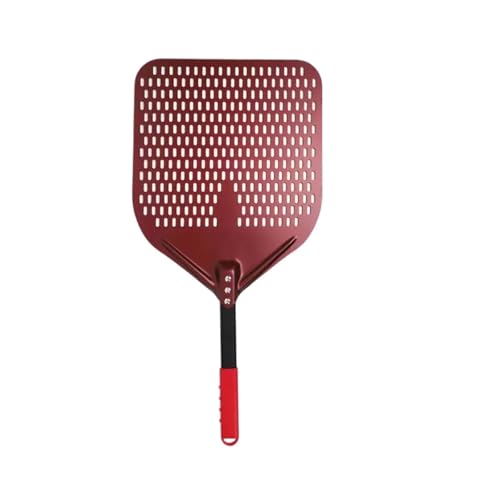 Spatola Per Pizza 14 pollici grandi bucce for pizza utensili da cucina spatola for pizza che gira manico corto anodizzato duro for forno for pizza pala antiaderente Per La Cucina(Red 14inch 66cm)
