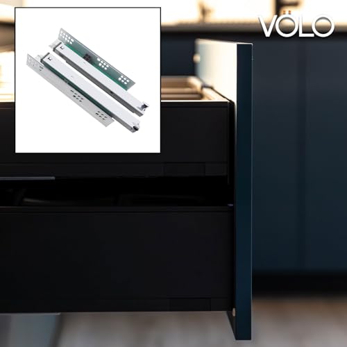 Image of Volo Undermount Drawer Slide Runner Bottom Undermount Channel, Silent Soft Closing Hydraulic with Locking Device (Capacity: 40 kg) (14 inch / 350mm)