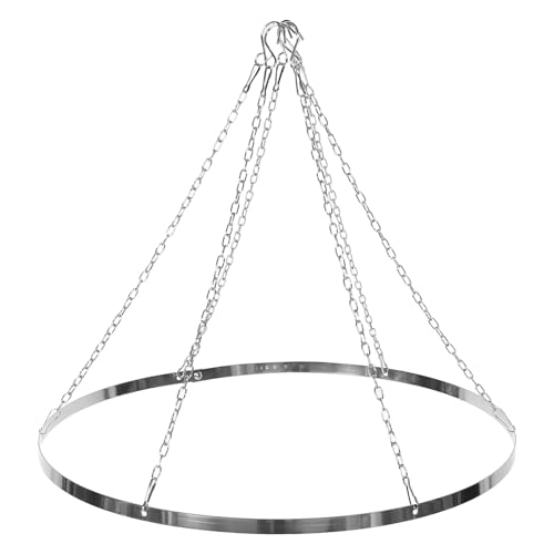 NUOBESTY Anneau Métallique Rond 60 CM Kit Suspendre pour Rideaux de Plafond, Support de Fixation en Acier Inoxydable, Accessoire pour Décoration de Mariage Intérieur et Extérieur