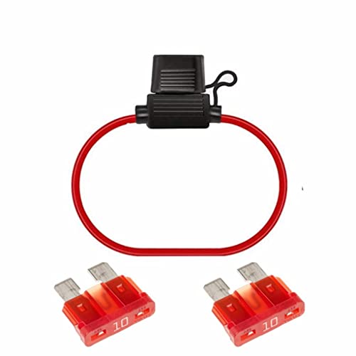 Movilideas 1 Portafusible para Coche Aereo Resistente al Agua Portafusibles con 2 Fusibles de 10 amp.