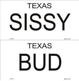 Bud and Sissy Texas License Plates Tags Urban Cowboy