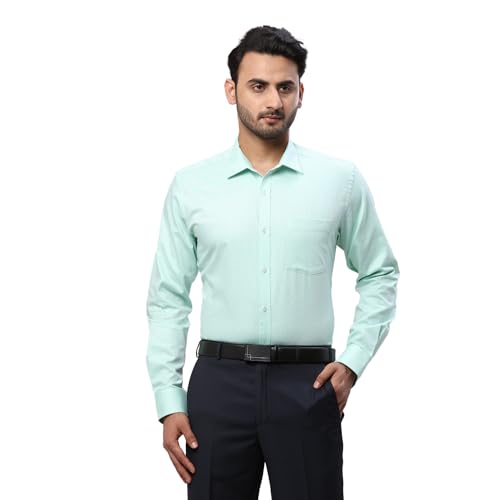 Image of Park Avenue Men Pure Cotton Slim Fit Structure Pattern Semi Cutaway Collar Formal Shirt