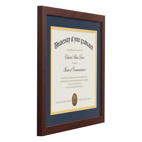Image of upsimples Diploma Frame with HD Glass, 11x14 Mahogany, 1 Pack