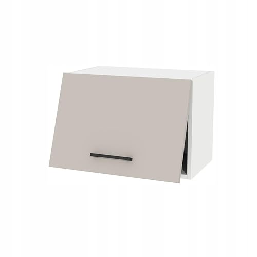 Laclar Hängeschrank Küche 50 cm - Kompakter Oberschrank mit Klapptür - praktischer Stauraum - hochwertige Möbelplatte - einfacher Selbstmontage - ideal für kleine und große Küchen (Kaschmir)
