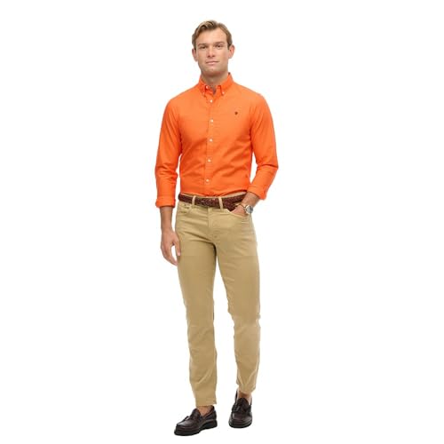 Superdry Para Hombre. M4011037A Camisa Classic Oxford Naranja (Xl), Casual, AlgodóN, Manga Larga - 6