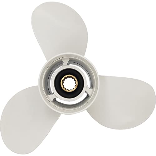 Image of 11 1 /4x14-G Boat Propeller for Yamaha - for Yamaha Outboard Engines T25 30hp 40hp 50hp 55HP 60hp Replace 663-45958-01-EL,13 Spline Tooth - Aluminum Outboard Propeller