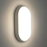 Heyseven Plafonnier LED Mural Extérieur éclairage de Plafond Étanche IP54, 20W 2000LM 4000K Blanc Neutre, Ovale Luminaire Pour Salle de Bain, Garage, Couloir, Cave, Balcon