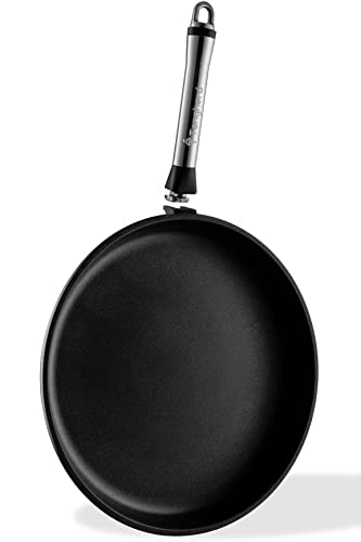 Tangherò Padella Antiaderente Con Manico Removibile In Acciaio Inox Padella Bassa 32cm Con Rivestimento Diamantato In Alluminio Pressofuso Bistecchiera Per Cucina- PB32T