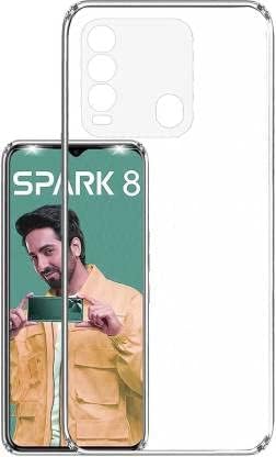 Image of COVERBLACK Soft Rubber Back Cover Compatible Model for Tecno KG6P / Spark 8T / 8 - Transparent