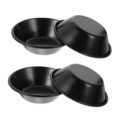 Toyvian 4 piezas Moldes Mini Redondos para Tartaletas Antiadherentes de Acero al Carbono para Repostería Prácticos y Resistentes para Mini Tartas y Postres