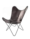 hochwertig verarbeitet One Couture Schmetterlingssessel Sessel Butterfly Chair Leder Relax Lounge Stuhl Schwarz Stühle & Sitzgruppen, Eisen, ca. 78cm (L/T) x 71cm (B) x 89cm (H)