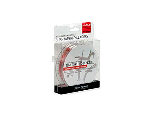 Kali Kunnan - Surf Tapered Leader 10x15, Color Rojo, Talla 0.16-0.52 mm