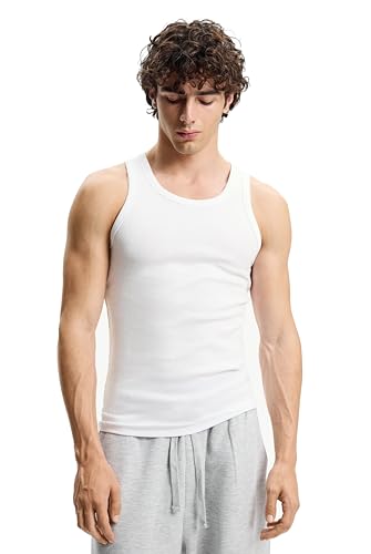 Image of Men's Cotton Athletic Ribbed Vest | Sleeveless Gym Tank Top | Slim Fit Essential Innerwear