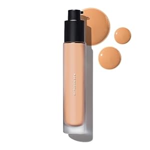 MAKE Beauty Diffusion Dew Skin Tint. Sheer to Medium Coverage Radiant Finish. Blurring, Smoothing, and Brightening for Glowing Complexion. Enhanced with Niacinamide and Adenosine. Tan 06