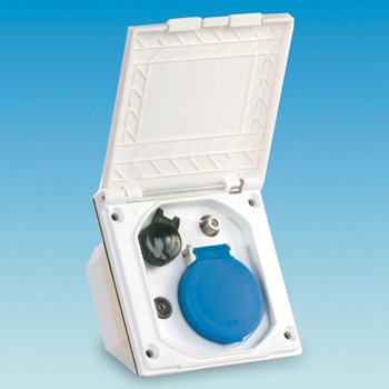 Roulotte camper bianco esterna Utility box TV/SAT