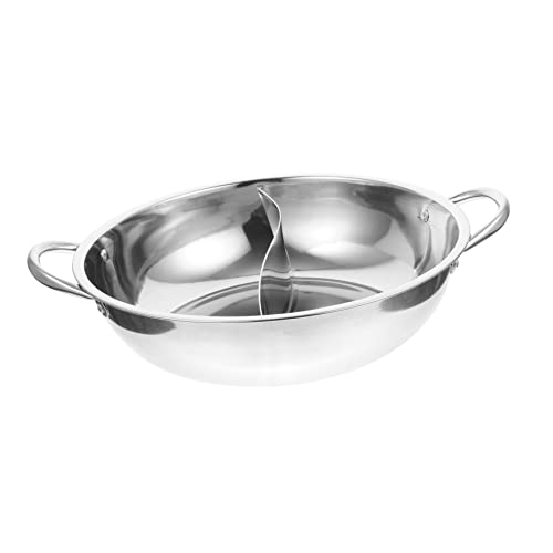 IMIKEYA Stainless Steel Divided Hot Pot Dual Flavor Pot for Induction Cooktop Gas Stove for Gatherings Kitchen Essential Home