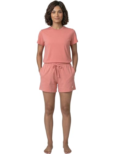 Image of Enamor Drawstring Mid Thigh Length Mid Rise Basic Shorts - Relaxed Fit, Super Soft Cotton - E062