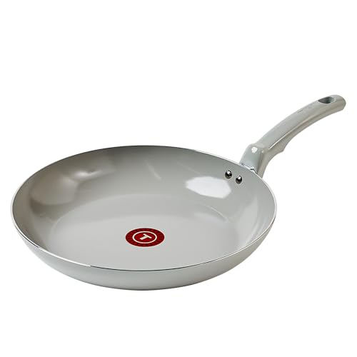 Image of T-Fal Refresh Ceramic Frying Pans Nonstick 12 Inch Skillet, Oven Safe to 350°F, Cookware with Stay-Cool Handle, Moon Grey