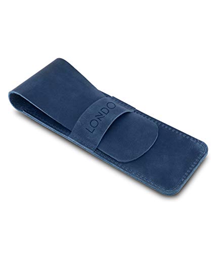 Image of Londo Genuine Leather Pen and Pencil Case with Tuck in Flap, Stationery Bag
