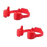 Bojueshaw 2Pcs Thumbs Up Phone Stand,Portable Fun Silicone Lazy Phone Holder,Universal Adjustable Cell Stand for Her Kids Teens Girls(Red)
