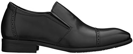 CALTO Men's Invisible Height Increasing Elevator Shoes - Black Leather Slip-on Formal Dress Loafers- 2.4 Inches Taller - Y6115 - Size 9 D(M) US | Image 1