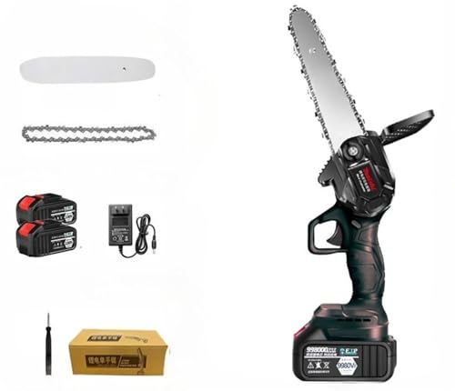 Neakarfer-電気のこぎり、リチウム電気、軽くてコンパクト、片手で操作して、軽くて強大で、薪を割る、薪を作る、庭の木を剪定する、竹を切る、粗大ごみを処理するのに非常に適して、携帯しやすくて、家庭と花園の使用に非常に適している (6寸2電2鎖10電芯)