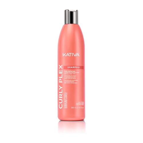 Kativa Curly Plex Champú 335 ml | Todo Tipo de Rizos | Definición de Rizos y Reconstrucción | Con Nano-Bond Complex, Shea Butther y Semillas de Lino.