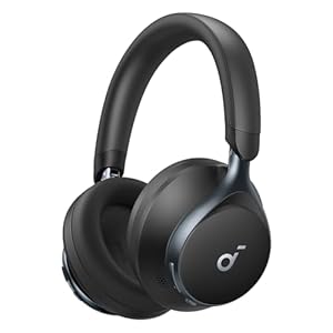 soundcore by Anker Space One, Koptelefoon met Adaptieve en Actieve Ruisonderdrukking, 2X zo sterke stemmendemping, 40 u speeltijd, Appbediening, LDAC Hi-Res Wireless Audio, Comfortabel, Bluetooth 5.3